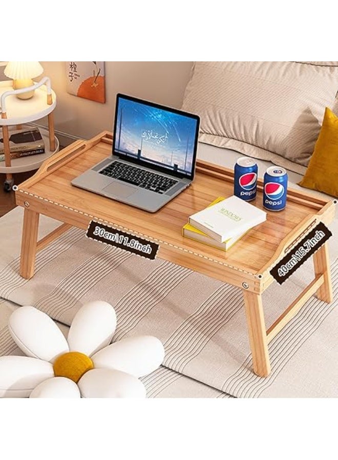 ROUNY Bed Tray with Folding Legs, 40 x 30 cm Breakfast Serving Table, Wooden Lap Desk for Eating, TV, Recovery (Primary) - Image 4