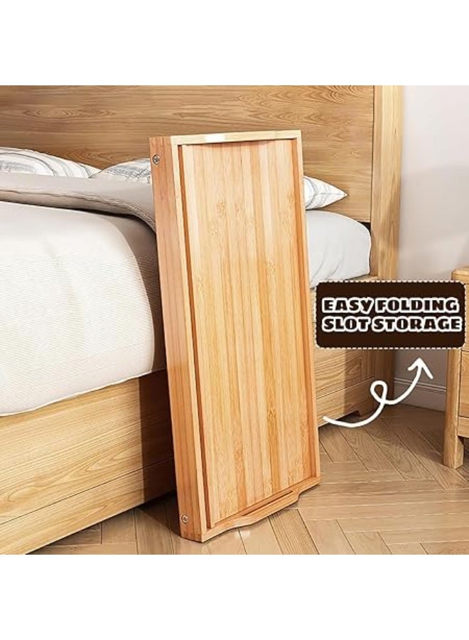 ROUNY Bed Tray with Folding Legs, 40 x 30 cm Breakfast Serving Table, Wooden Lap Desk for Eating, TV, Recovery (Primary) - Image 2