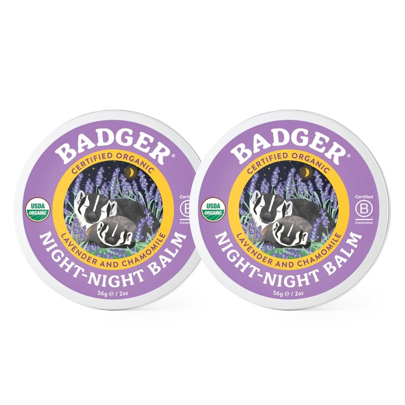 Badger - Night Night Balm, Chamomile & Lavender, Natural Sleep Balm for Kids, Scented Relaxing for Children, Kids Organic Sleep Balm, 2 oz (2 Pack) - Image 1