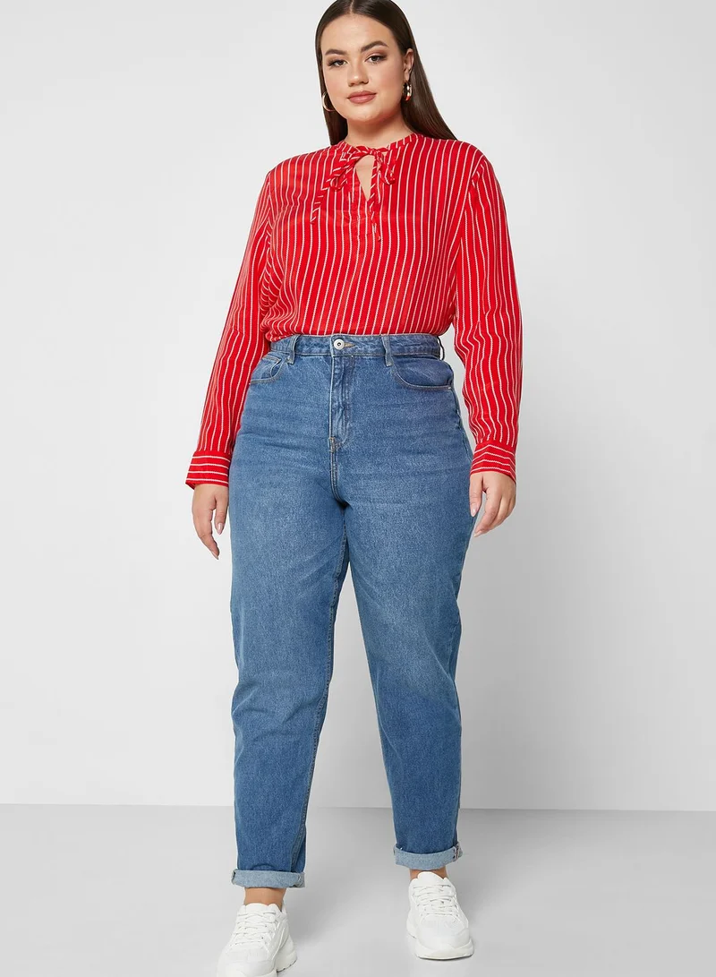 Tommy Hilfiger Plus Striped Drawstring Shirt