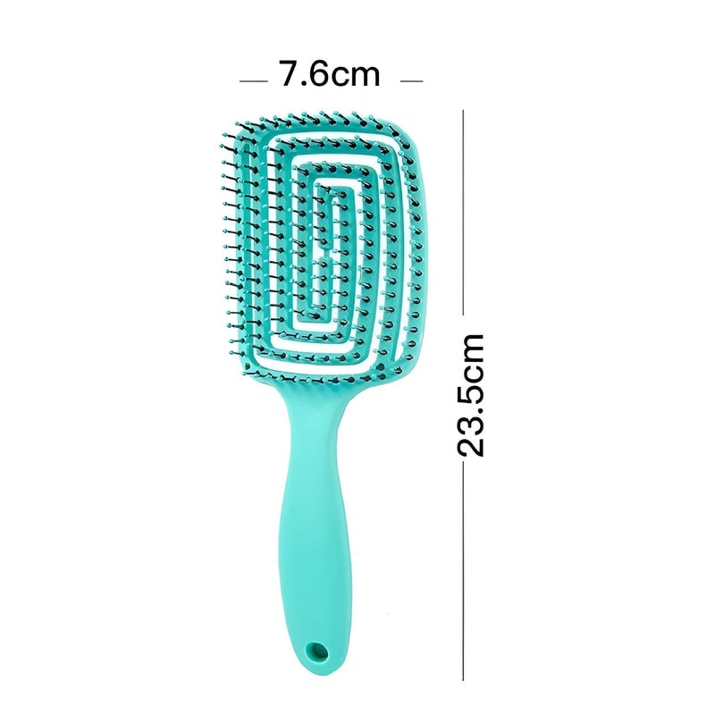 Simois Curved Vented Brush for Women Men Paddle Detangling Brush for All Hair Types Hairbrush Easy for Wet or Dry Use Flexible with Nylon Bristle Smooth Hair Comb Pack of 1 Pink - Image 2