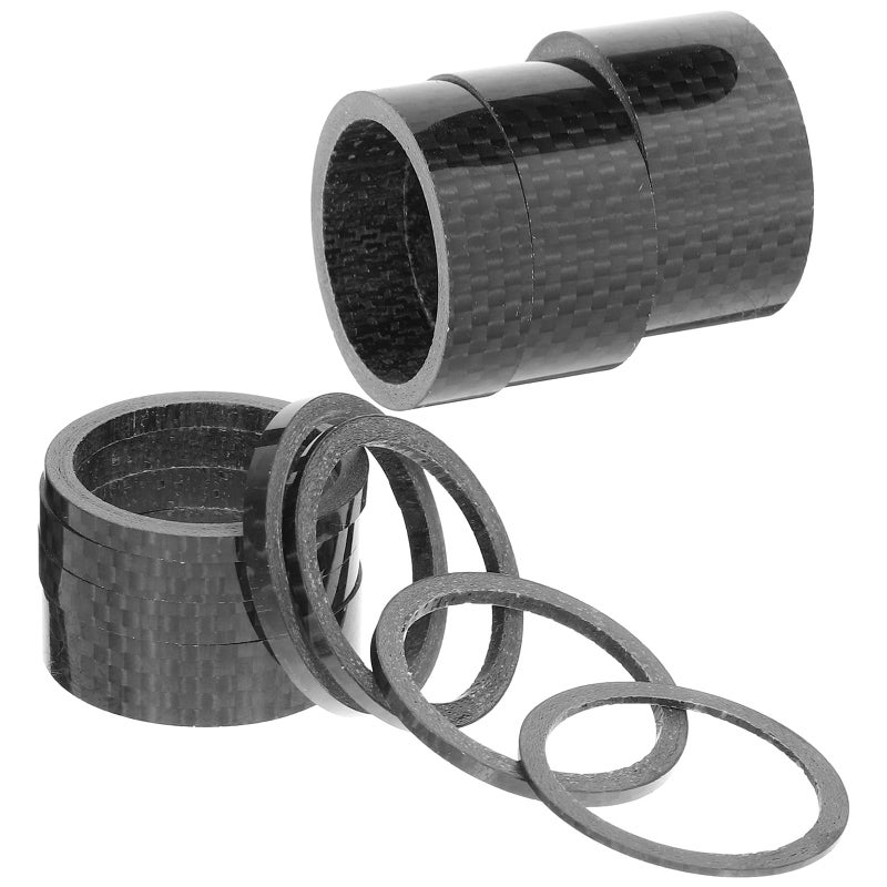 28 6mm Carbon Fiber Headset Spacers 11pcs Road Bike Stem Washer Gasket Set - Image 2