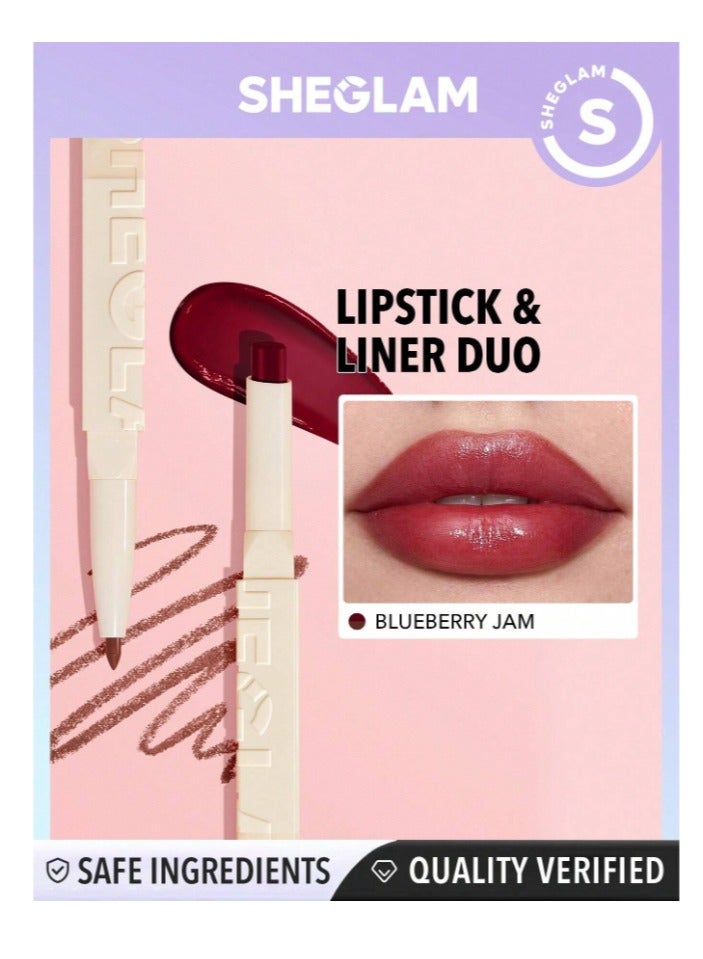 SHEGLAM 101 Sheer Tinted Lipstick & Liner Duo Blueberry Jam - Image 1