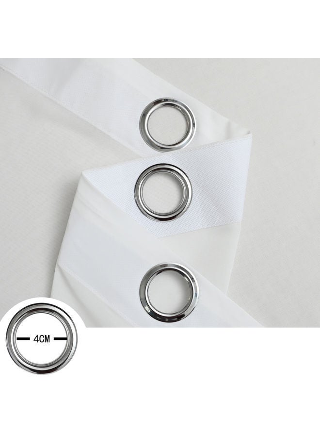 NIBEMINENT 2-Piece Solid Curtain Set White 145x140cm - Image 5