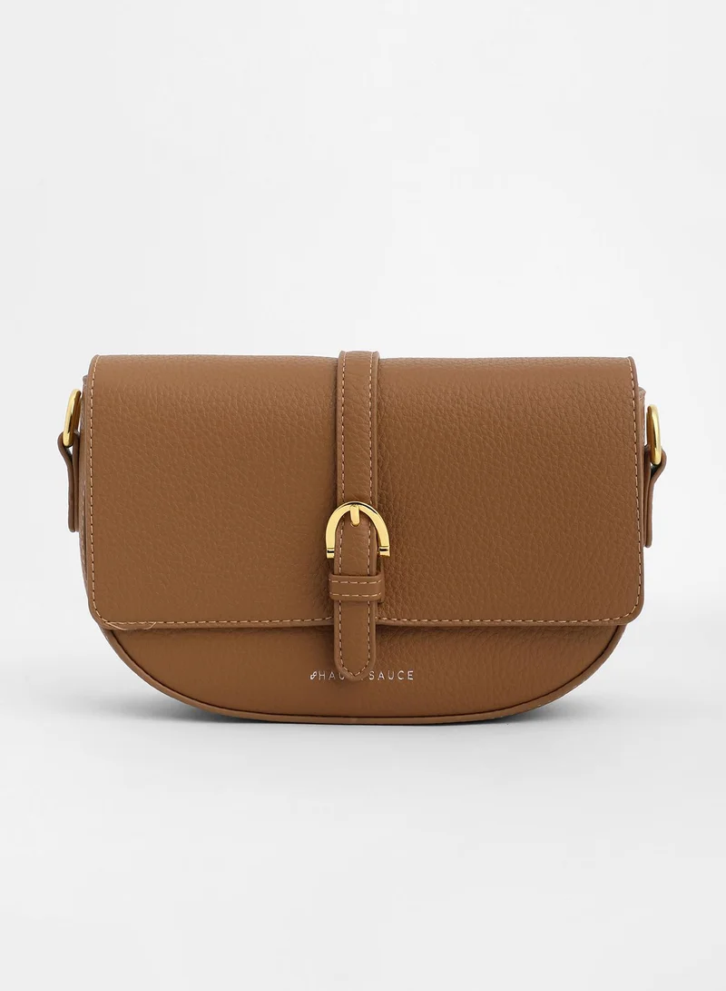 Haute Sauce Solid Magnet Lock Regular Vegan Leather Hand Bag For Women