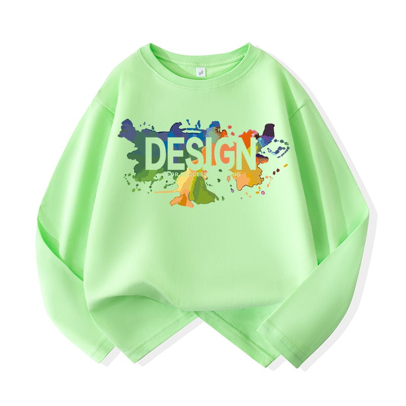 Fashionable Brand Boys' Long-Sleeved T-Shirt Pure Cotton Kidsren'S Bottoming Shirt 2025 Spring & Fall New Kidsren'S Fashion Rubik'S Cube Top - Image 1