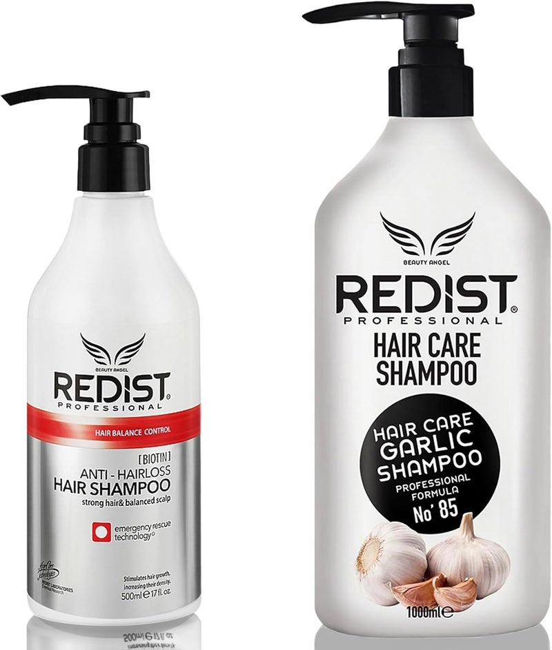 Redist Garlic Hair Shampoo 1000ml AntiHair Loss Shampoo 500ml Strengthens Roots Nourishes Hair Prevents Hair Loss Breakage Moisturises Scalp Effective Against Dandruff Dryness