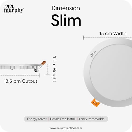 Murphy Aluminium 12 Watts Led Cool White Round Ceiling Light, Pack Of 1 - Image 4