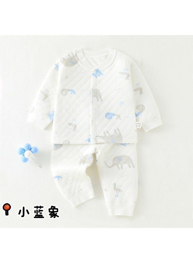Children's Intimates Set Baby Winter Three-layer Warm Cotton Type A Thickeneded Male And Female Baby Two-piece Intimates