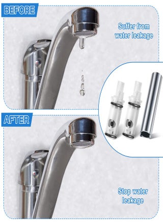 3-Piece Faucet Cartridge Replacement Kit With Removal Tool – Compatible With Moen 1224 1224B For Double Handle Tub Shower Bathtub Valves