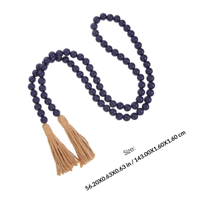 Simple Bead Pendant Household Decorative Wood Bead Garland Decor Hanging Bead Decor With Tassel - Image 2