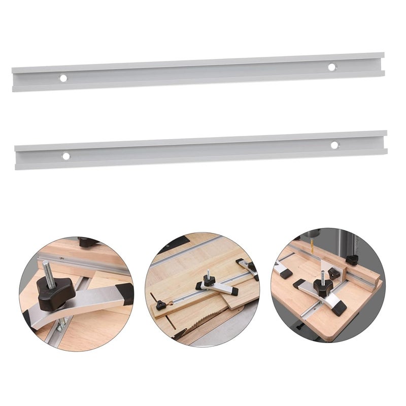 Hemobllo 2pcs Aluminum T Track Linear Rail for Woodworking Extrusion Guide Rail with Smooth Surface Heavy Duty Construction for Accessories and Easy Installation - Image 3