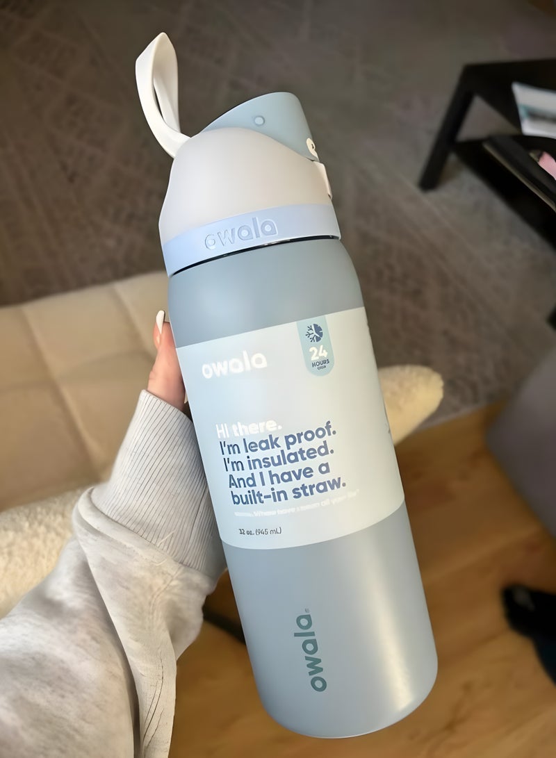 Owala Owala FreeSip Insulated Stainless Steel Water Bottle | Sports Water Bottle with Straw | BPA-Free | 32 oz | 1-Pack (Cinderella)  - Image 3