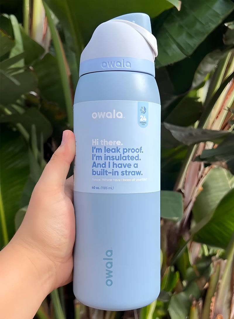Owala Owala FreeSip Insulated Stainless Steel Water Bottle | Sports Water Bottle with Straw | BPA-Free | 32 oz | 1-Pack (Cinderella)  - Image 1