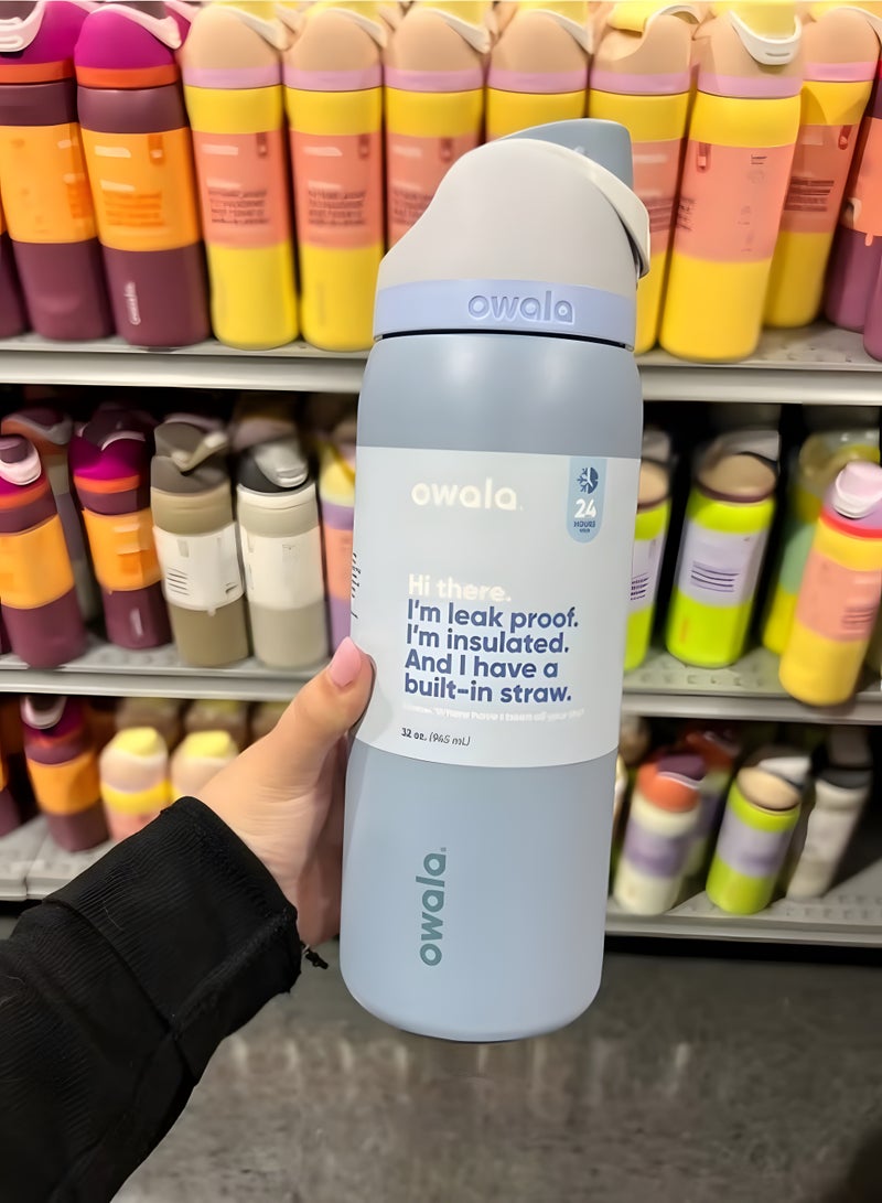 Owala Owala FreeSip Insulated Stainless Steel Water Bottle | Sports Water Bottle with Straw | BPA-Free | 32 oz | 1-Pack (Cinderella)  - Image 2