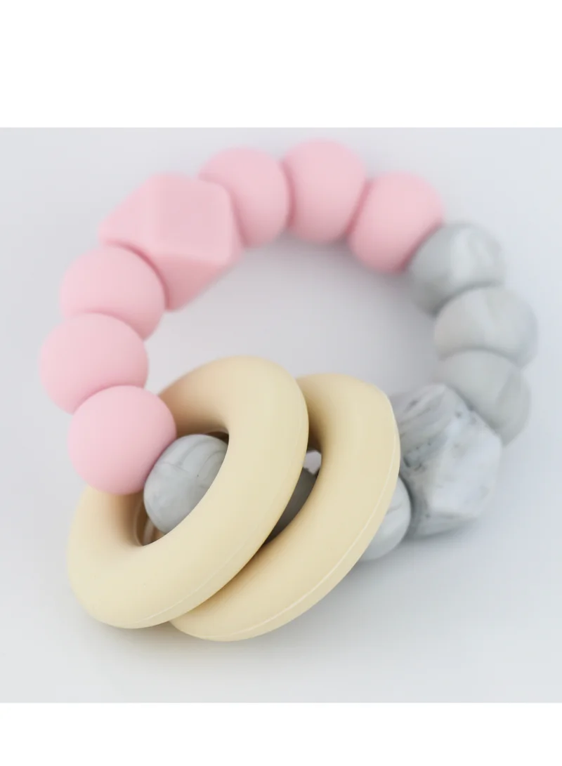 Desert Chomps Desert Chomps Vera Hexi - Block Teether - Pink Marble