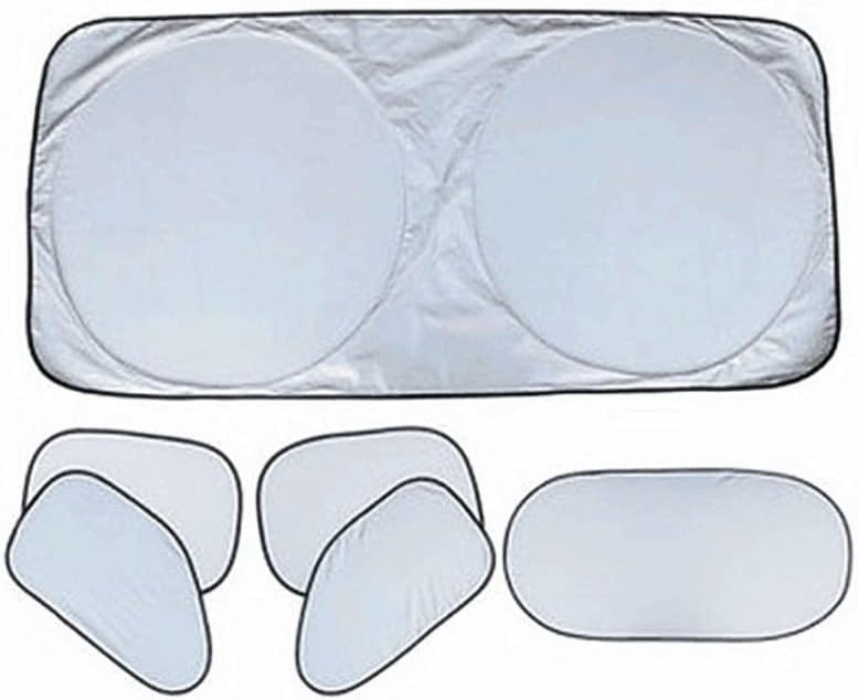 sulfar 6 In 1 Car Windscreen Sun Shade/Curtains Heat Reflective Windshield Visor, Front and Rear - Image 1