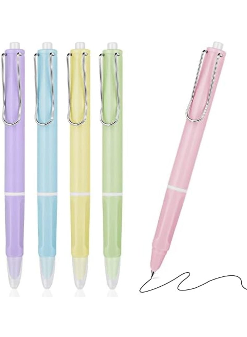 Barakah Retractable Fountain Pen, 5PCS 0.38mm Pastel Refillable Ink, Writing Pens Extra Fine Point Pen Smooth Writing, Aesthetics Fountain Pens for Writing Refillable for Journaling Calligraphy Gift Supplies - Image 1