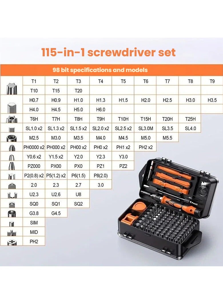 Multi-functional 115-in-1 screwdriver set for home use computer and watch repair meeting various needs - Image 3