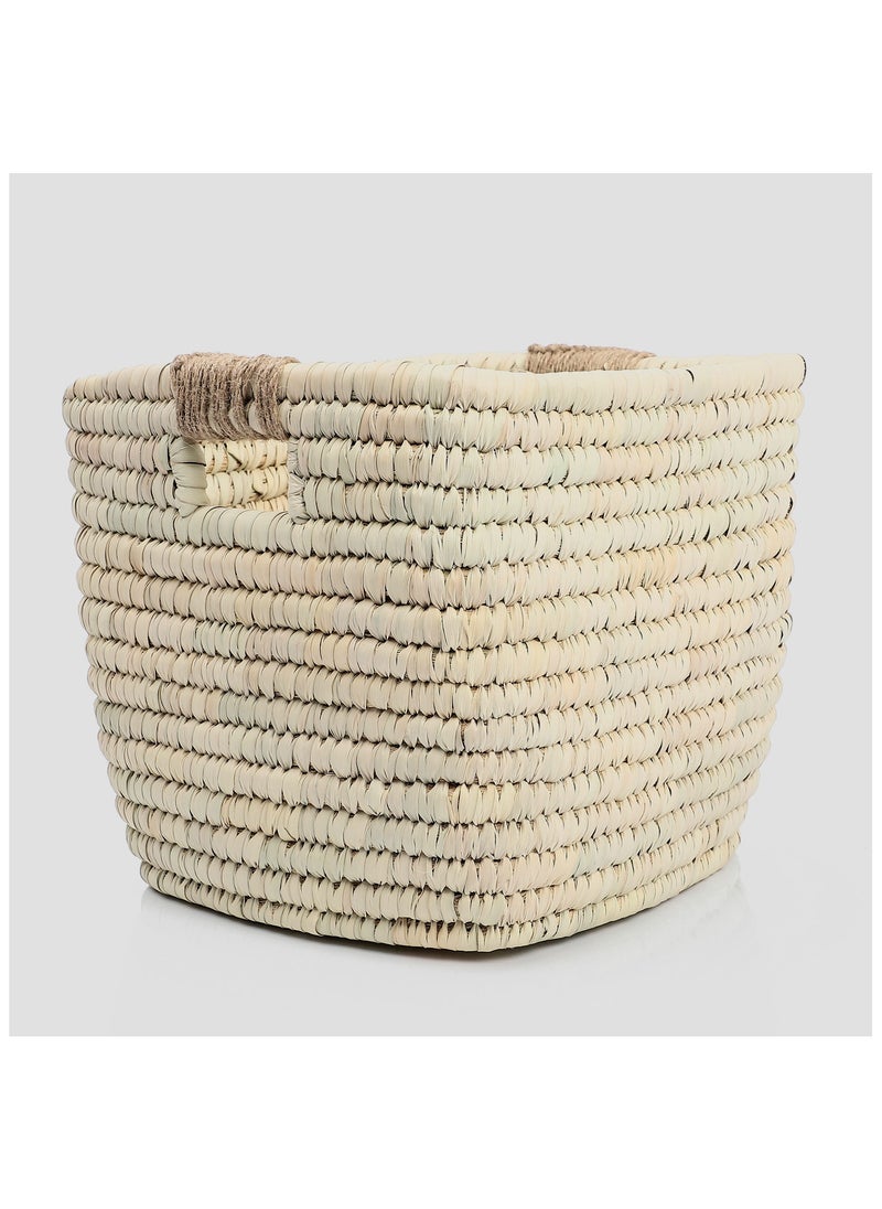 Bazaar Misr Wicker storage basket jute handles  - Image 1