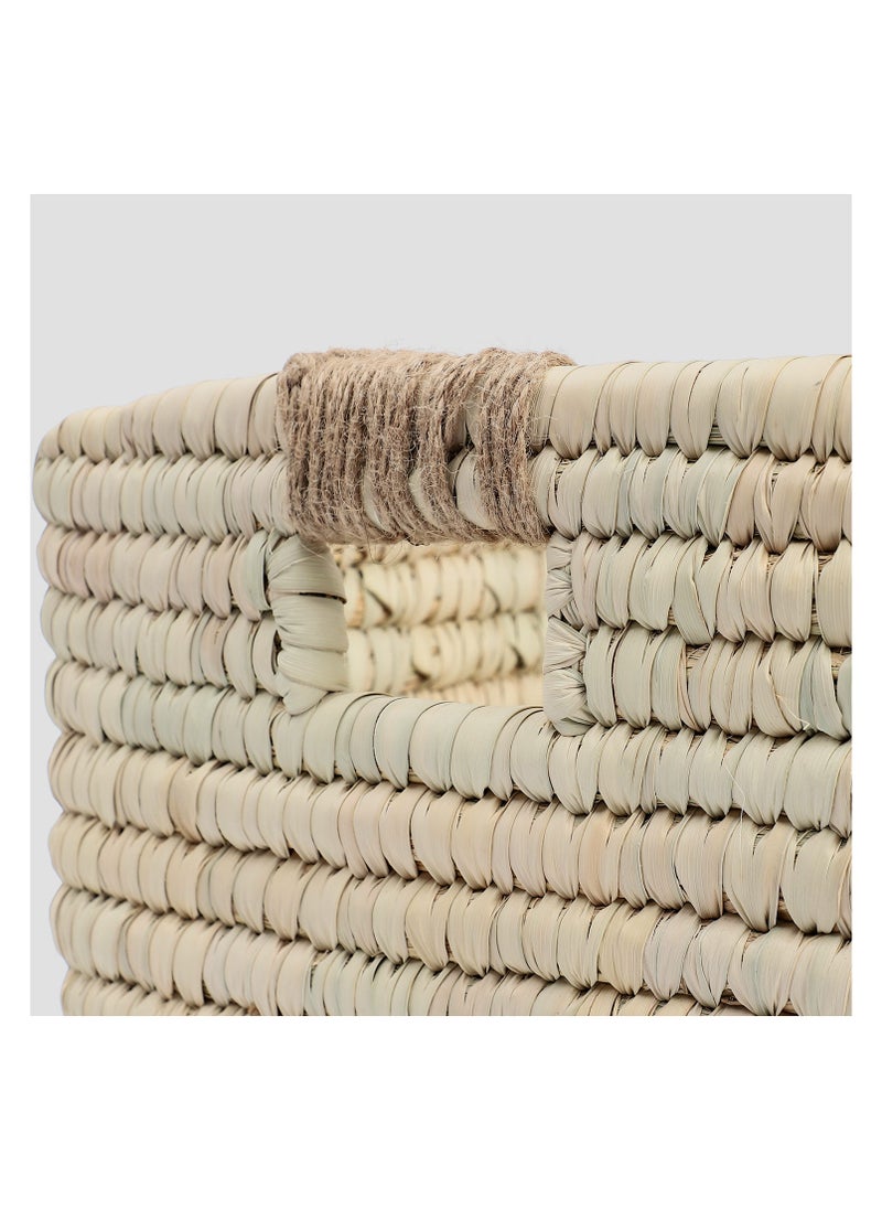 Bazaar Misr Wicker storage basket jute handles  - Image 2