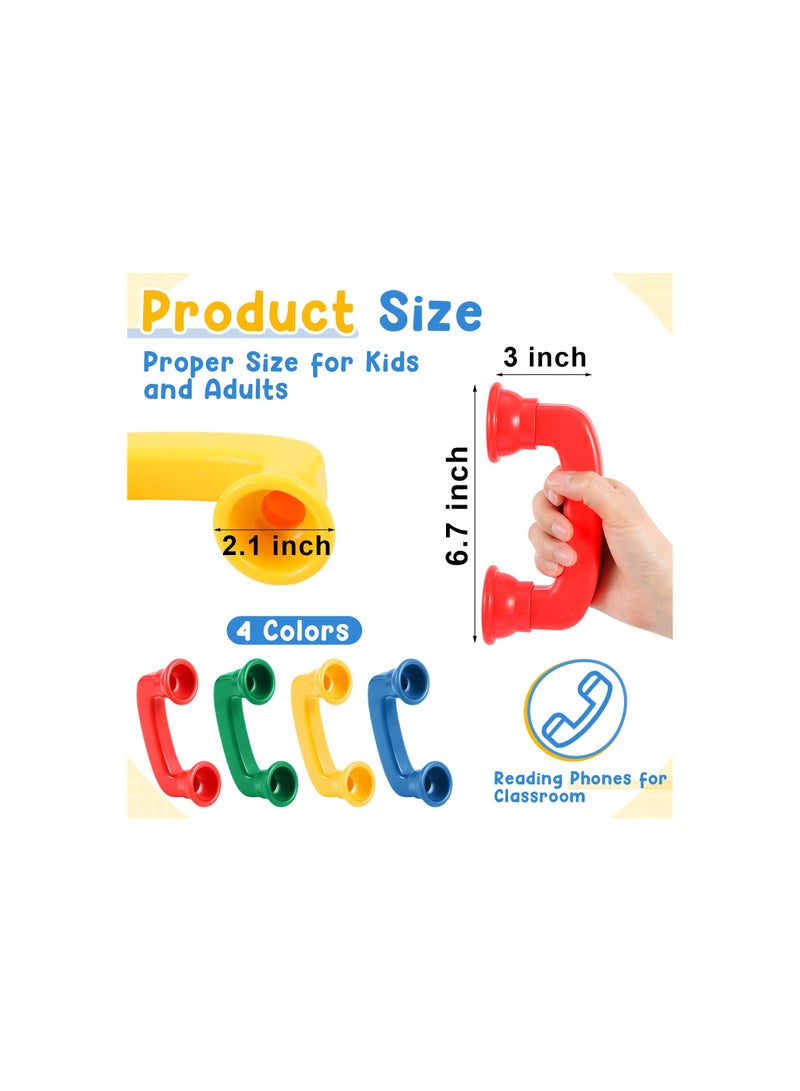 Whisper Phones for Reading, Classroom Manipulative Phones, Auditory Feedback Phone Speech Therapy Toy Tool, Accelerate Reading Fluency, Comprehension and Pronunciation for Kids and Adults (4 Pcs) - Image 2