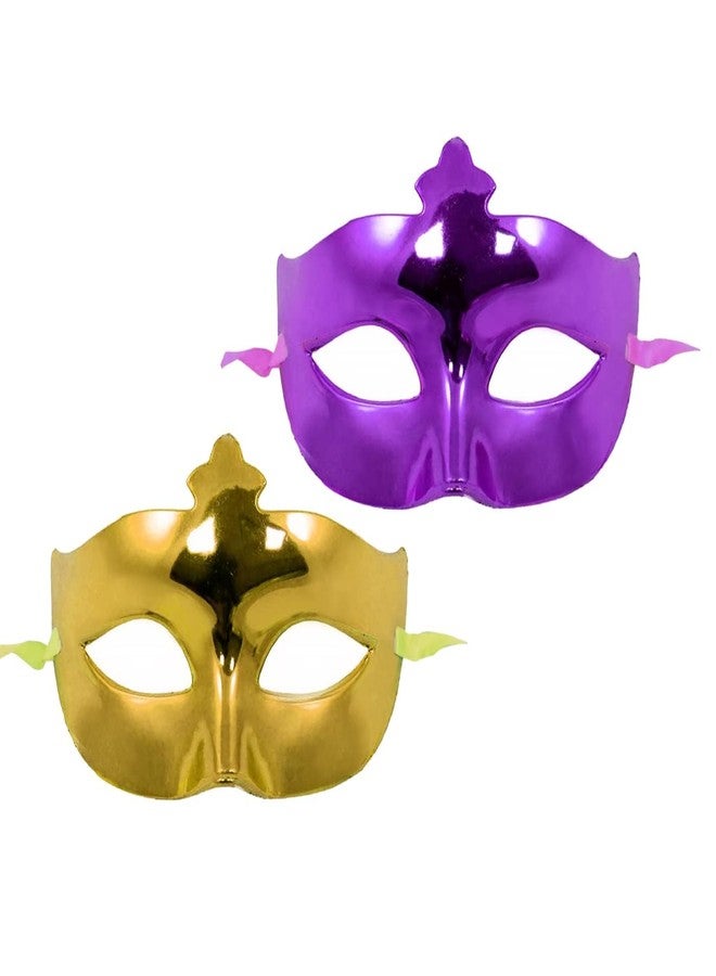 KAVIN Colourful Eye Wear Party Mask Birthday Theme Decoration Party Face Cover For Girls And Women Random Colours (Set Of 2 (M2)) - Image 1