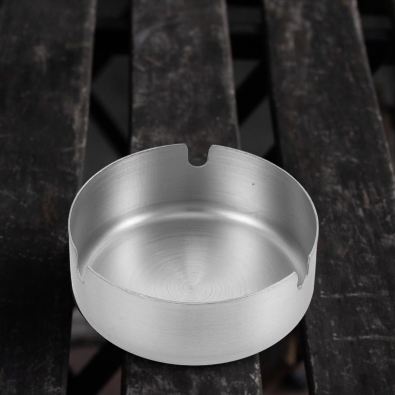 Heavy Duty 8cm Stainless Steel Ashtray Windproof Round Smoking Container for Outdoor Patio Garden - Image 5