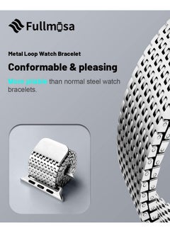 Fullmosa Fullmosa Compatible Apple Watch Band 41mm 40mm 38mm, Stainless Steel Mesh Loop Magnetic Clasp iWatch Strap with TPU Case for Apple Watch Series 9 8 7 6 5 4 3 2 1 SE SE2 (Silver)  - Image 4
