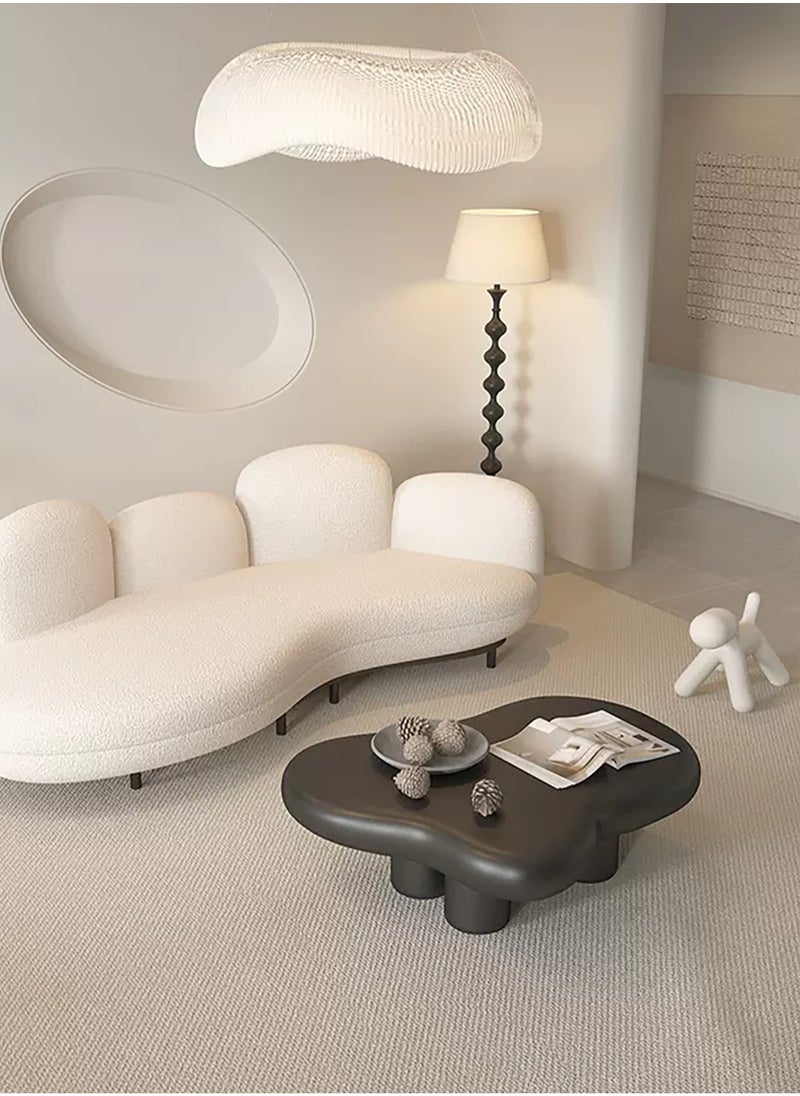 Merry Moments Cloud Coffee Table Cafe Table Sofa Side Table End Table Snack Table Fashion Design for Living Room Bedroom Office Retail with Legs Base Black Colour H30xL89xW120 cm  - Image 4