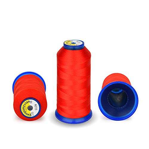 pestor Heavy Duty Thread 1800 Yards Size T70#69 210D/3 All Purpose High Strength Polyester Sewing Thread for Weaves, Upholstery, Jeans and Weaving Hair, Drapery, Beading, Purses, Leather (Red) - Image 2