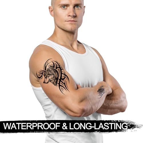 Kotbs 8-Sheet Waterproof Temporary Tattoos - Large Realistic Body Art for Men Women - Premium Fake Tattoo Stickers for Concerts & Beach Parties - Image 5