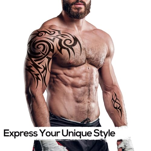 Kotbs 8-Sheet Waterproof Temporary Tattoos - Large Realistic Body Art for Men Women - Premium Fake Tattoo Stickers for Concerts & Beach Parties - Image 3