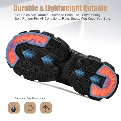 Hogent Steel Toe Shoes for Women Men Wide Non Slip Composite Work Sneakers Indestructible Comfortable Safety Tennis Shoes Lightweight Breathable Construction Sneakers Puncture Proof Ergonomic Design - Image 3