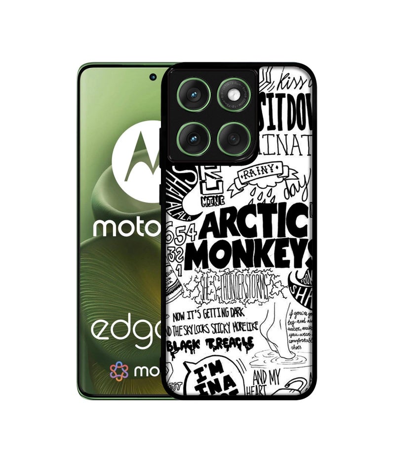 Casotec Arctic Monkeys Pattern Design Premium 2D Printed Metal Back Case Cover for Motorola Moto Edge 60 5G / Edge 60 Fusion 5G - Image 1