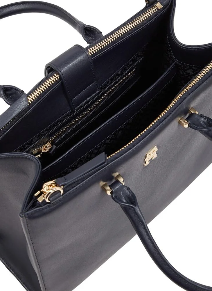 تومي هيلفيغر Logo Detail Zip Over Tote