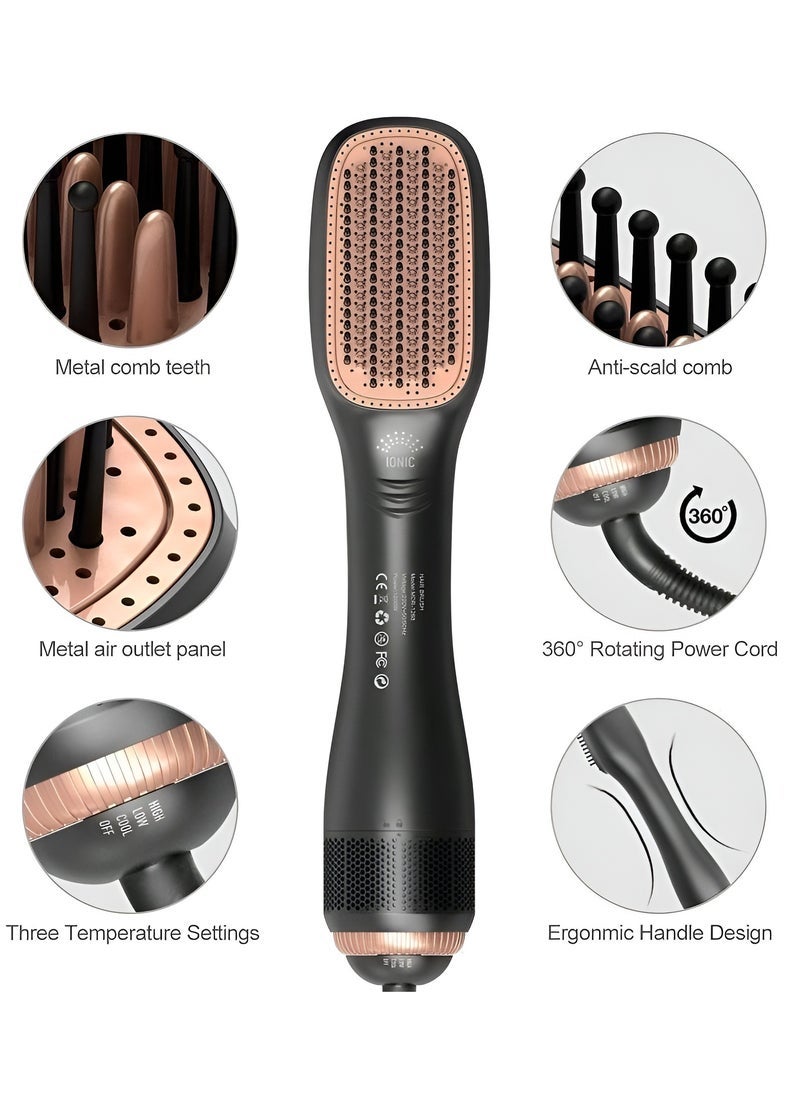 JAJEEK 2 In 1 Professional Styling Brush Hair Dryer Brush Negative Ion Blow Dryer Straightening Brush Hot Air Styling Comb Electric Hair Dryer - Image 2
