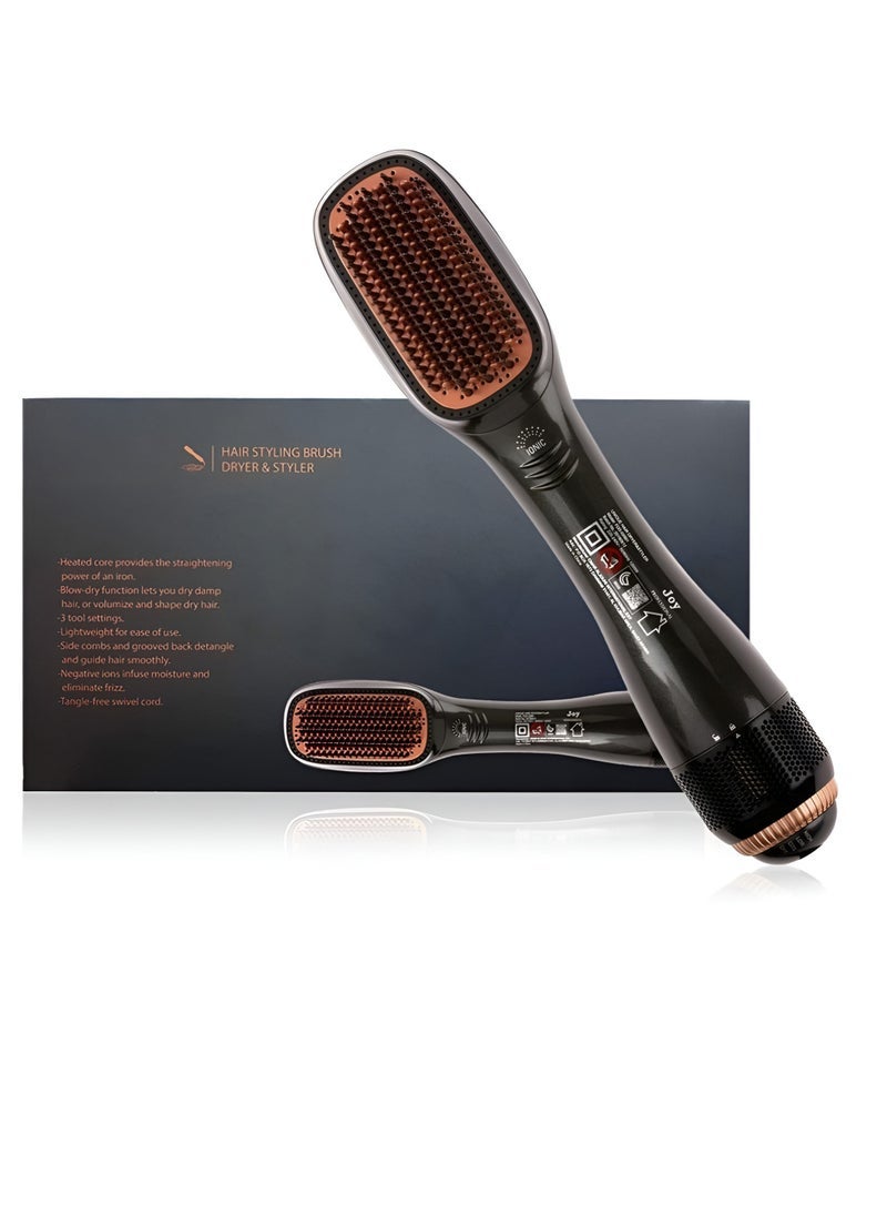 JAJEEK 2 In 1 Professional Styling Brush Hair Dryer Brush Negative Ion Blow Dryer Straightening Brush Hot Air Styling Comb Electric Hair Dryer - Image 1