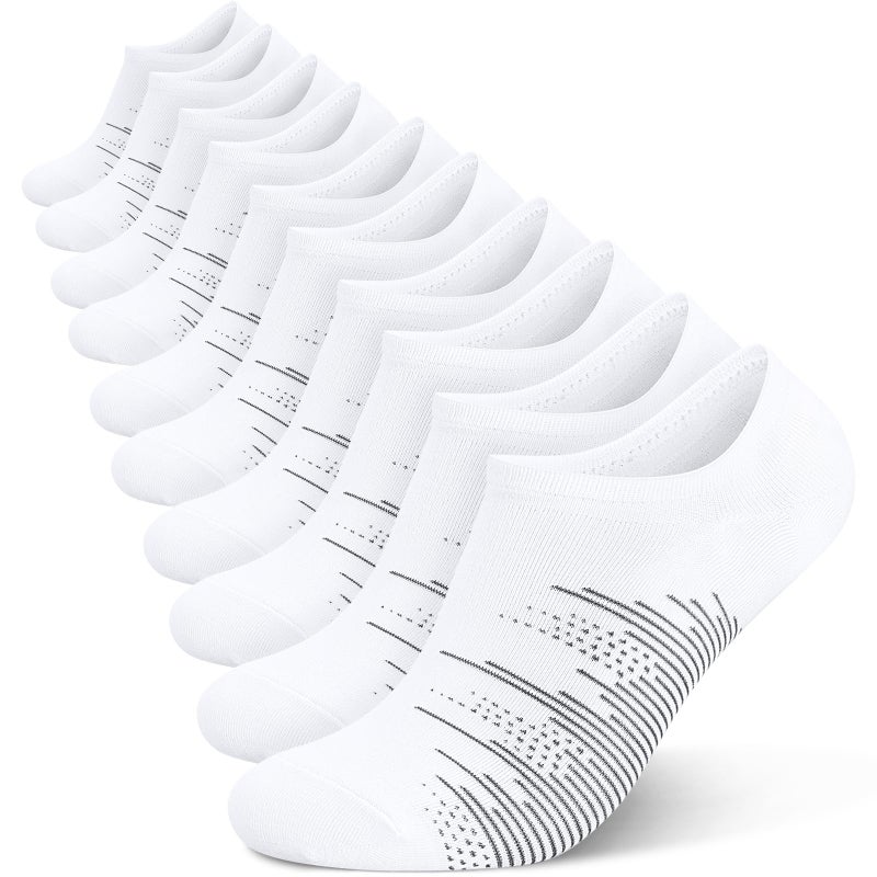 wernies No Show Socks Men 10 Pairs Ankle Low Cut Cotton Men Socks with Non Slip Grips 11-13 - Image 1