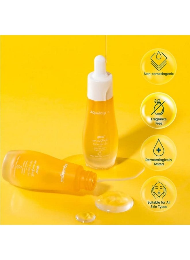 Aqualogica - Glow+ Concentrate Face Serum for Glowing Skin & Skin Brightening with Vitamin C Papaya & Hyaluronic Acid Non Sticky 30 ML - Image 1