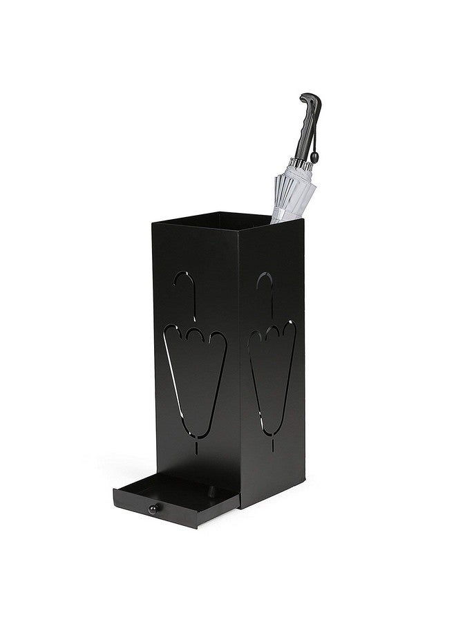 INDIAN DECOR INDIAN DECOR Classic Laser Cut Designer Black Metal Umbrella Stand With Remoable Drip Tray/Umbrella Holder/Umbrella Stand/Umbrella Storage - Black, 20 X 20 X50 cm - Image 3