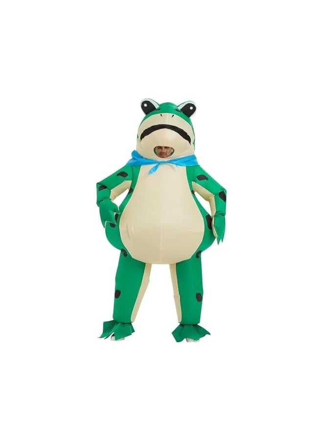 بدلة ضفدع قابلة للنفخ، زيا تنكرية قابلة للنفخ لعيد الهالوين، أطقم أزياء حيوانات للبالغين، بدلات قفزات مضحكة للحفلات - Image 1