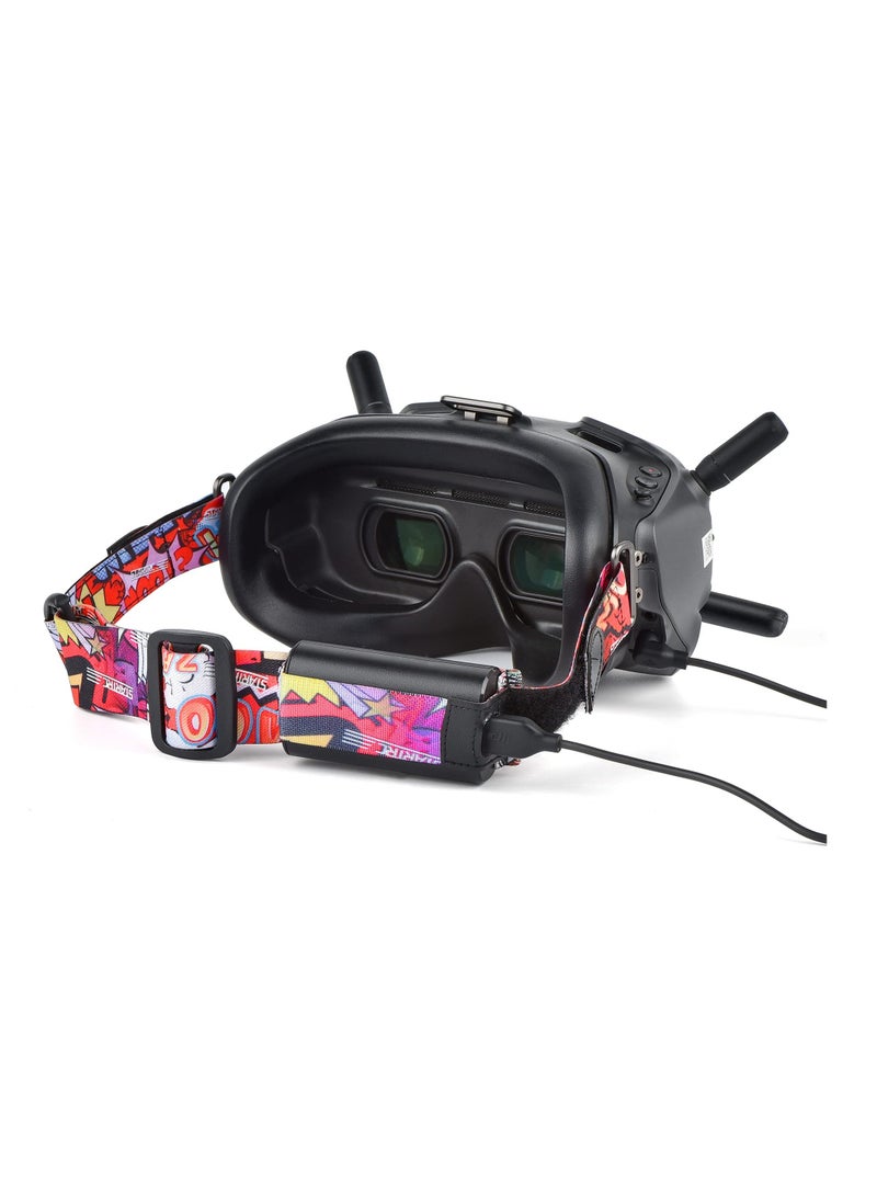 Excefore Adjustable Head Strap for DJI FPV Goggles, Soft Detachable Accessories for DJI FPV Combo Goggles V2, Headband with Battery Compartment and Cable Hole (Red) - Image 1