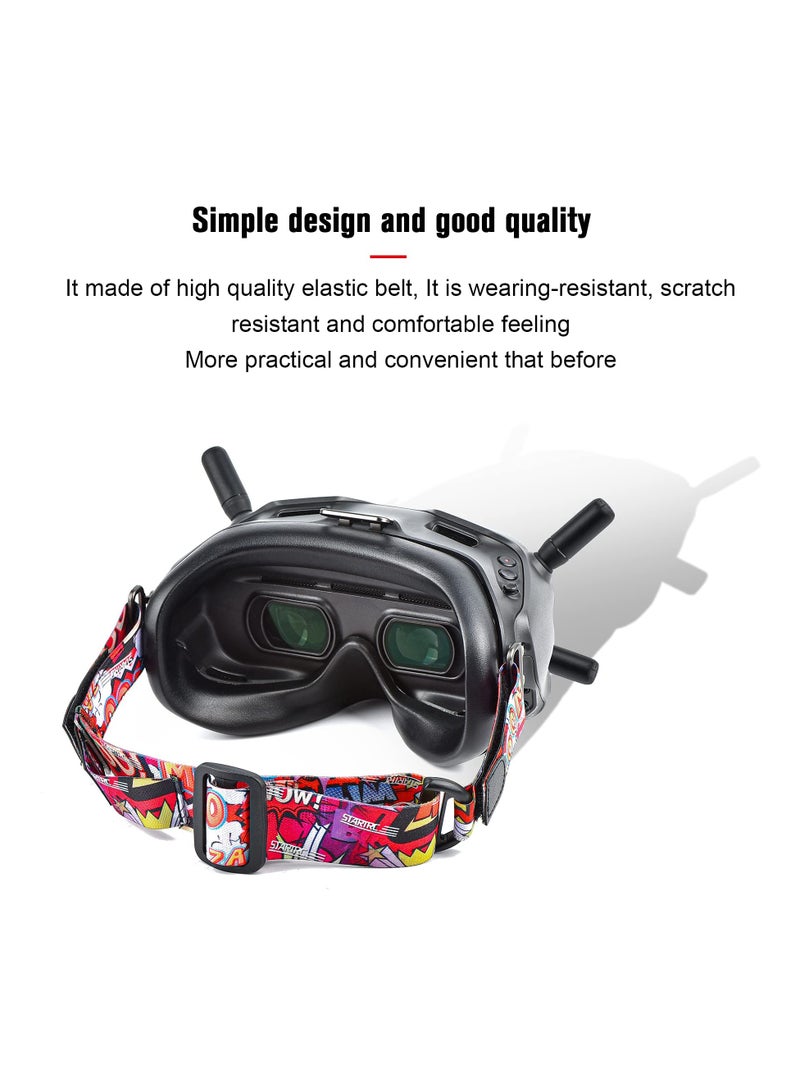 Excefore Adjustable Head Strap for DJI FPV Goggles, Soft Detachable Accessories for DJI FPV Combo Goggles V2, Headband with Battery Compartment and Cable Hole (Red) - Image 5