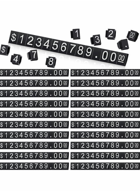 Price Tags 50 Sets Price Display Cube Number Letter Adjustable Display Label Dollar Pricing Repeatable Stand Block Kit for Retail Shop Jewelry Price Display