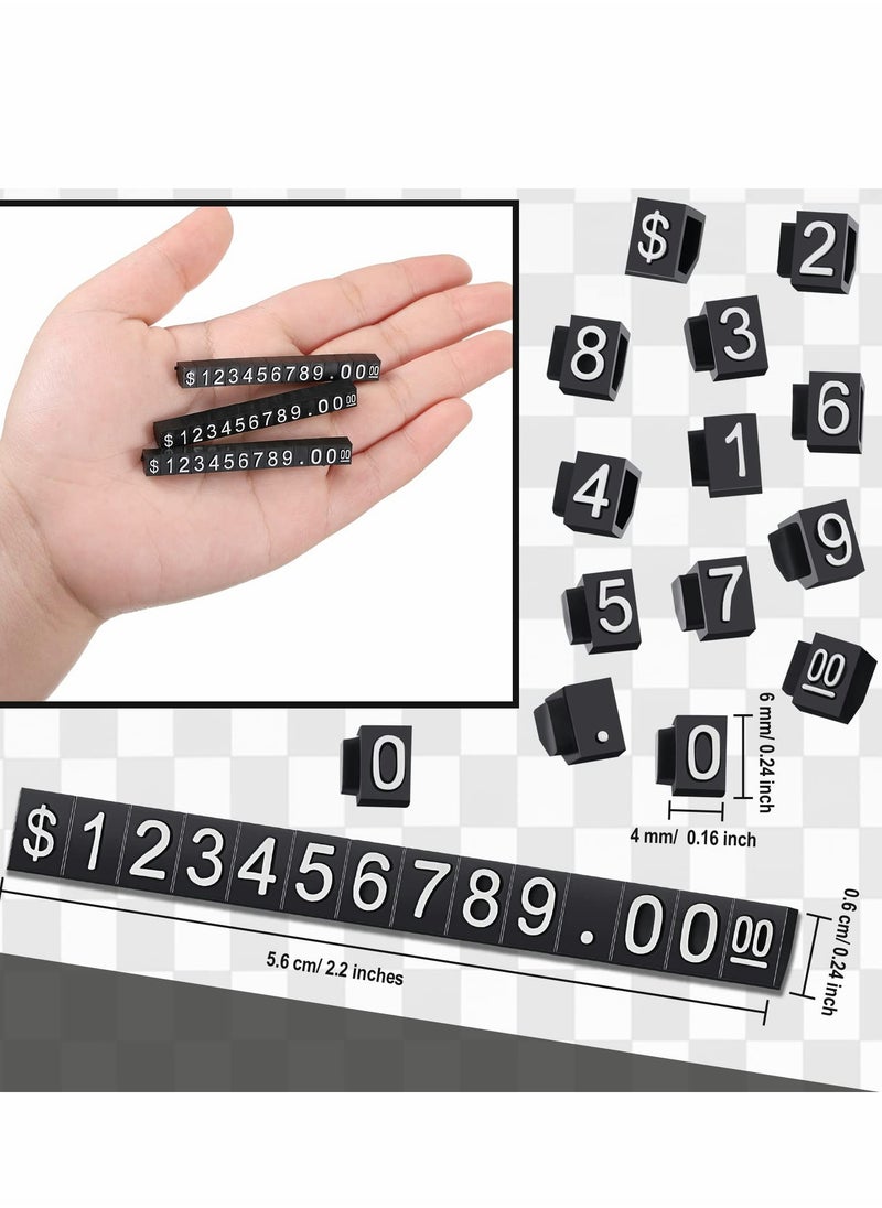 Price Tags 50 Sets Price Display Cube Number Letter Adjustable Display Label Dollar Pricing Repeatable Stand Block Kit for Retail Shop Jewelry Price Display