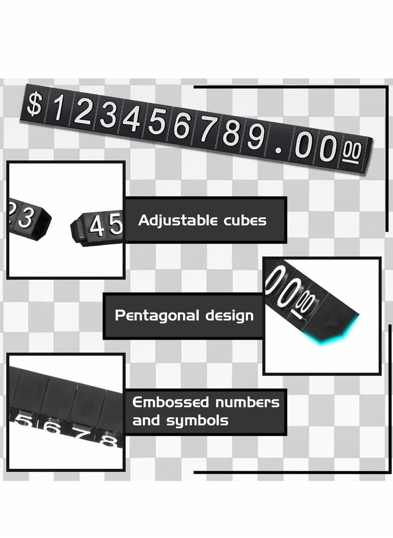 Price Tags 50 Sets Price Display Cube Number Letter Adjustable Display Label Dollar Pricing Repeatable Stand Block Kit for Retail Shop Jewelry Price Display