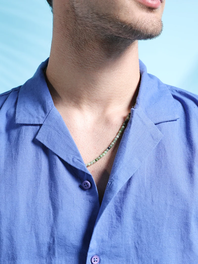 شركة المرآب الهندية Men Relaxed Fit Solid Half Sleeves Cuban Collar Resort Wear Shirt