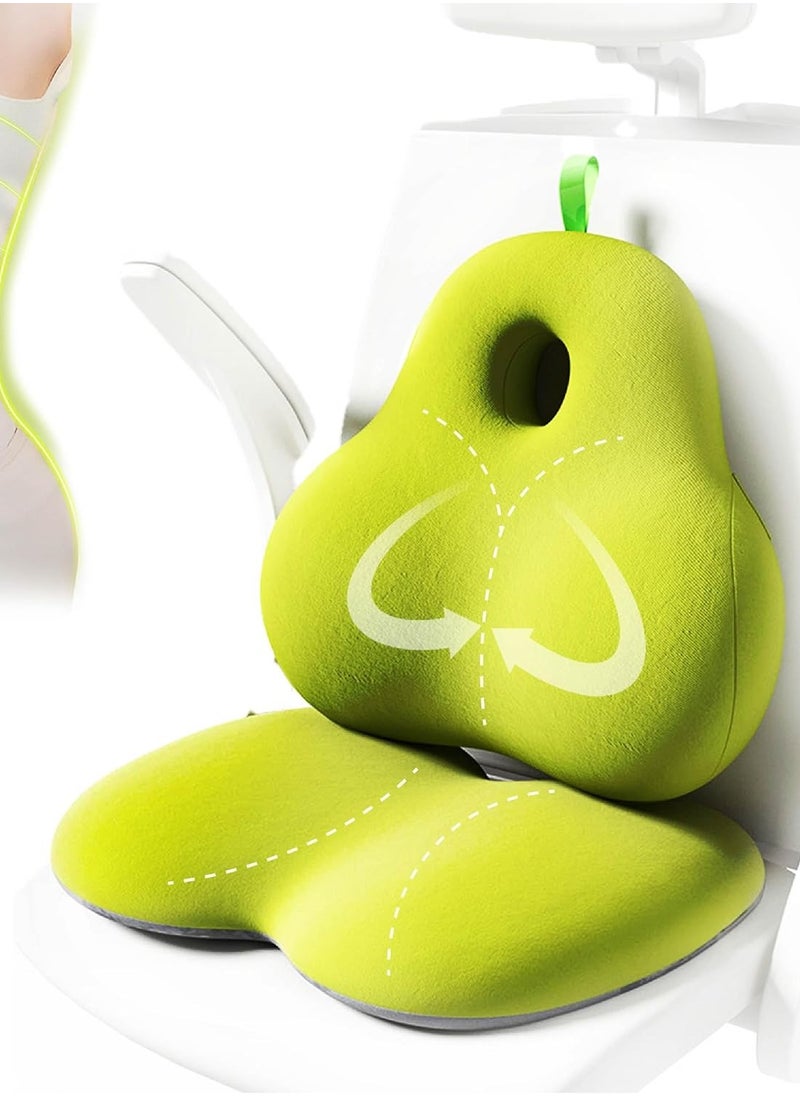 XVersion Seat Cushion and Lumbar Support Pillow for Office Chair, Memory Foam Car Seat Cushions Back Support Pillows, Help Relieve Pain of Back, Lumbar, Tailbone and Sciatic Nerve (Green Set, 2 Pack)  - Image 1