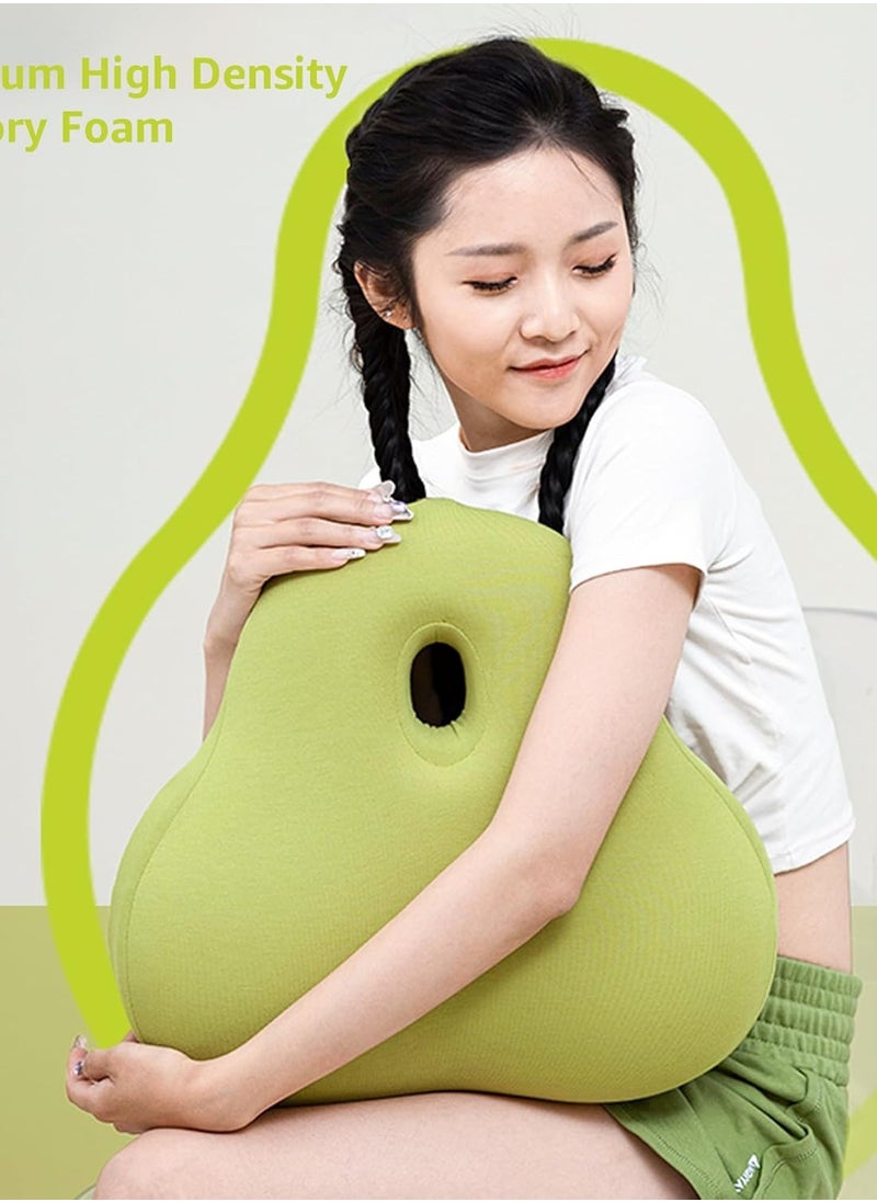 XVersion - Seat Cushion and Lumbar Support Pillow for Office Chair, Memory Foam Car Seat Cushions Back Support Pillows, Help Relieve Pain of Back, Lumbar, Tailbone and Sciatic Nerve (Green Set, 2 Pack) - Image 1